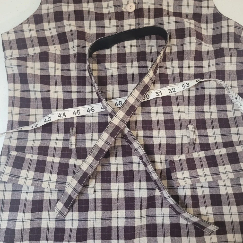 American Eagle 6 Plaid Shift Dress Womens Black White Sleeveless 90s Y2K Vintage